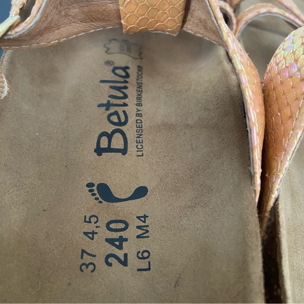 EUC Betula by Birkenstock Shimmery Snake Print Leather Women’s Sandals - Picture 5 of 9